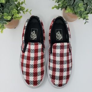 Van's Checkerboard Weave Slip-Ons Size 8